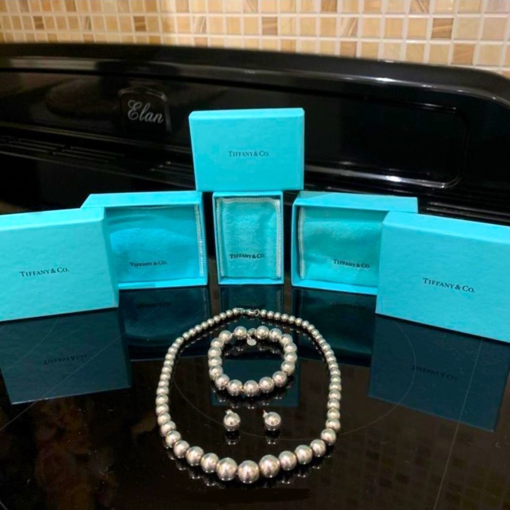 Full Tiffany HardWear Ball Set (Necklace, Bracelet, & Earrings) 100% Authentic